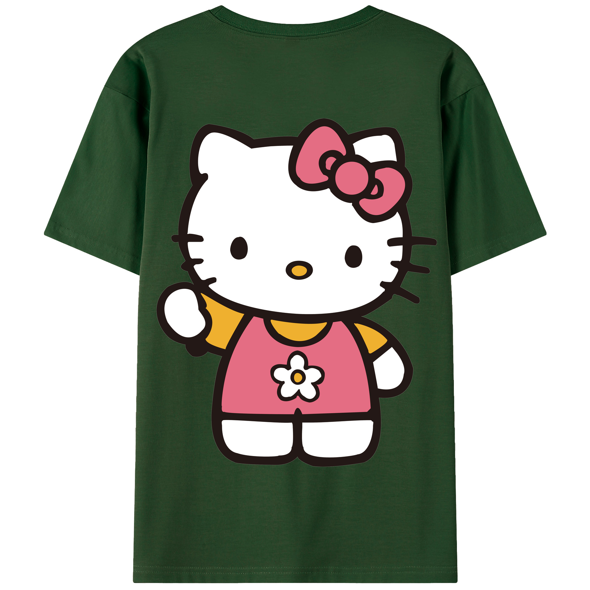 （画像用） Hello Kitty ハローキティ 綿100％半袖Tシャツ（背面プリント）